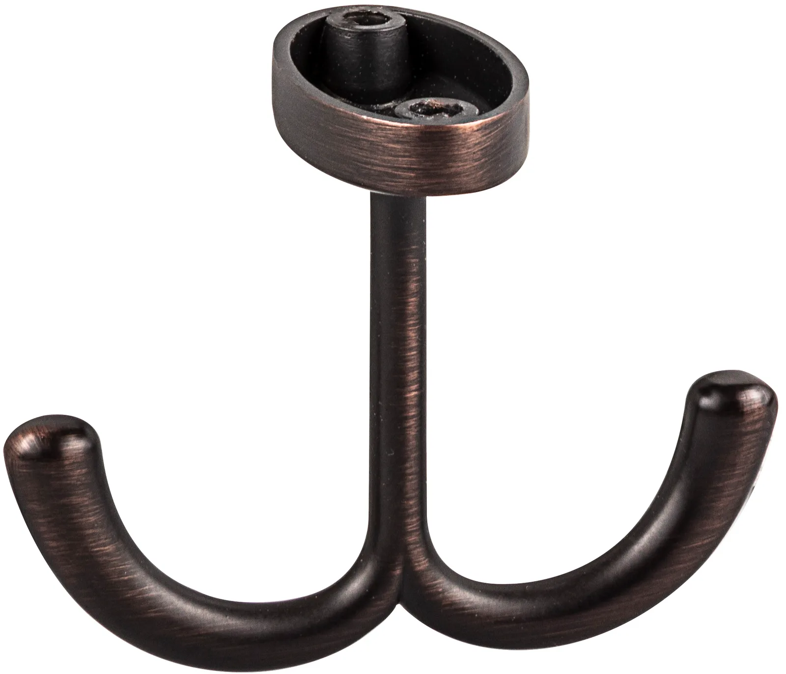 1-9/16" Double zinc ceiling mount hook. Finish: DBAC.