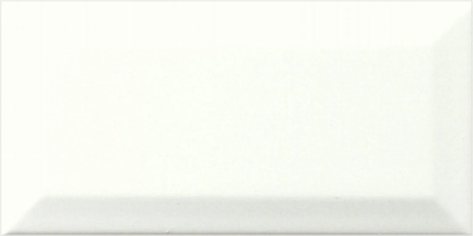 Neri Beveled Field Tile in White, 3x6 and 4x8 size, handcrafted ceramic material