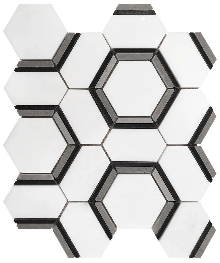 Combhex Thassos Grey Black