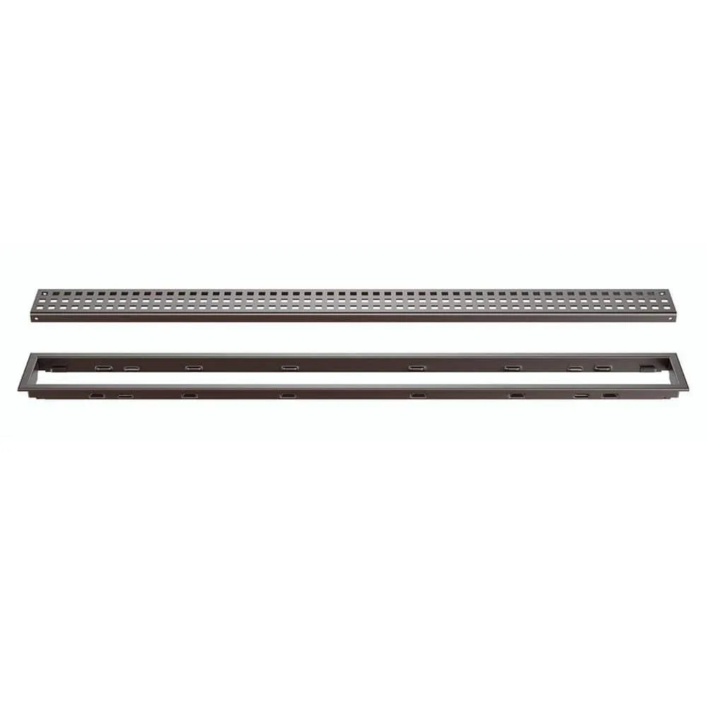Schluter Kerdi-Line Bronze 31-1/2 in. Square Linear Drain Grate Assembly KL1B19TSOB80 in bronze textured finish