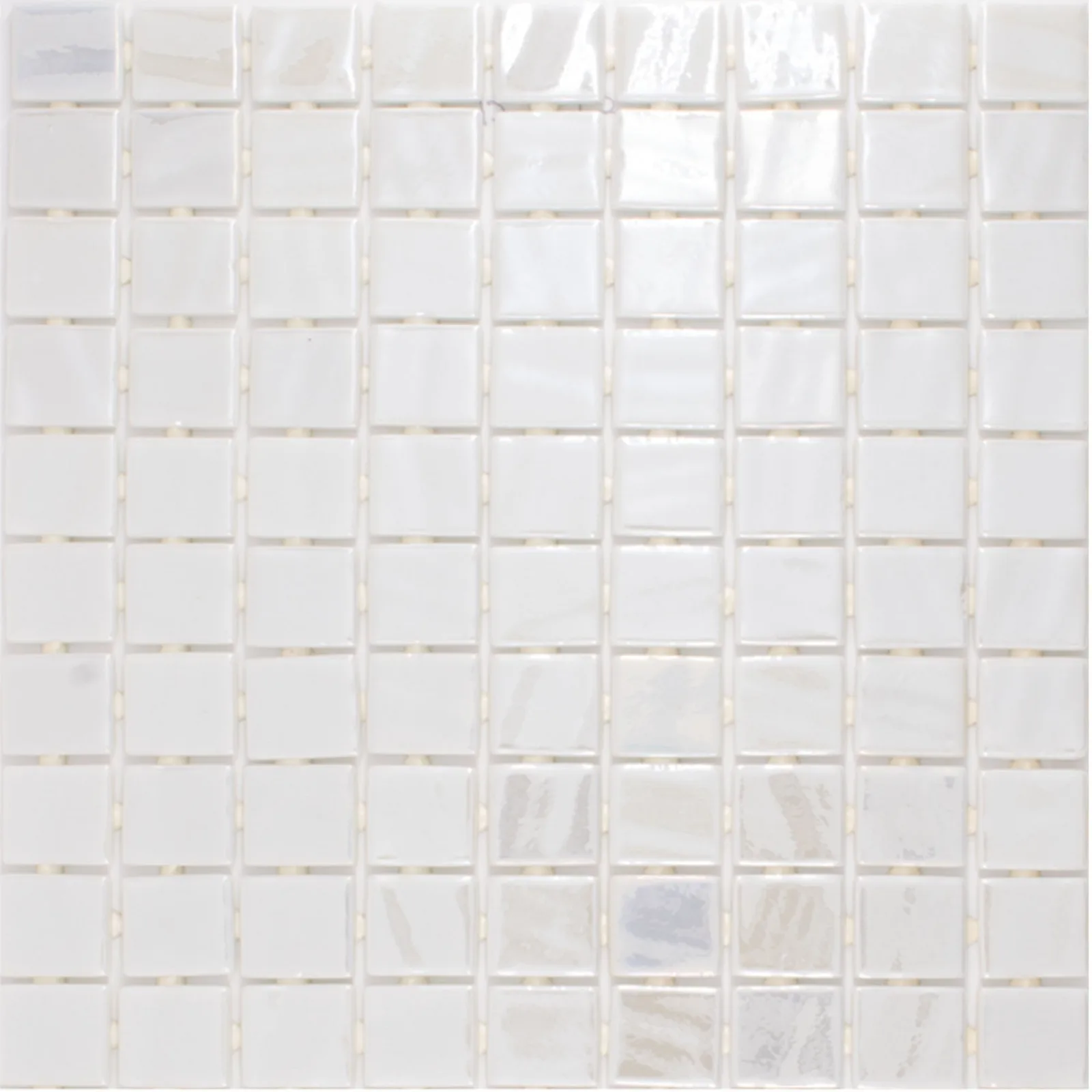 Onix Glass Opalo Mosaic Tile in Blanco and Negro, glossy finish, 1x1 size, glass material