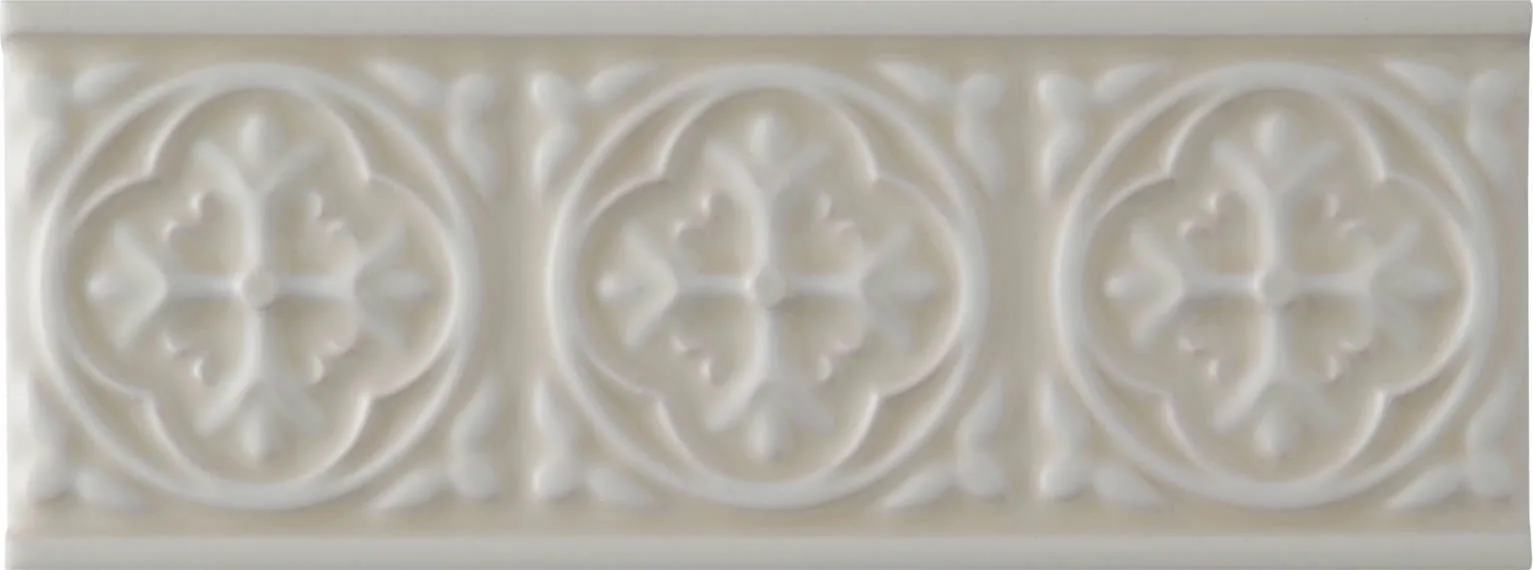 Palm Beach Border ceramic tile in Bamboo color, size 2.8x7.8 inches, handcrafted ceramic material.