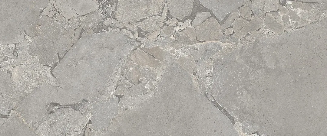 Grey Porcelain Tile in Unique Infinity Collection, 24x48 and 2x2 sizes, Arcade Decoro and Cobblestone finishes, durable porcelain material
