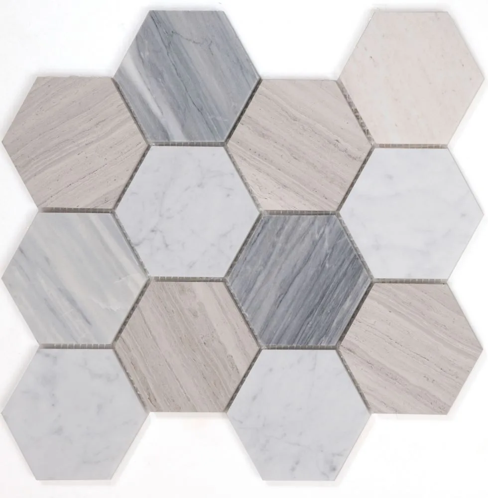 Hexagon Blue Large 4 x 4