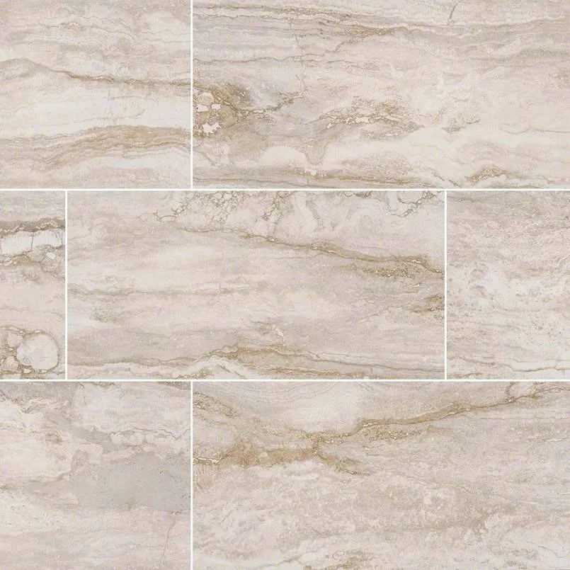 Bernini Bianco 12x24 porcelain tile in warm white finish, matte and polished options, perfect for elegant flooring designs