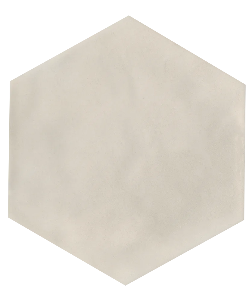 Hexagon Biscuit ceramic wall tile, 7x8 size, warm biscuit color, ideal for backsplashes