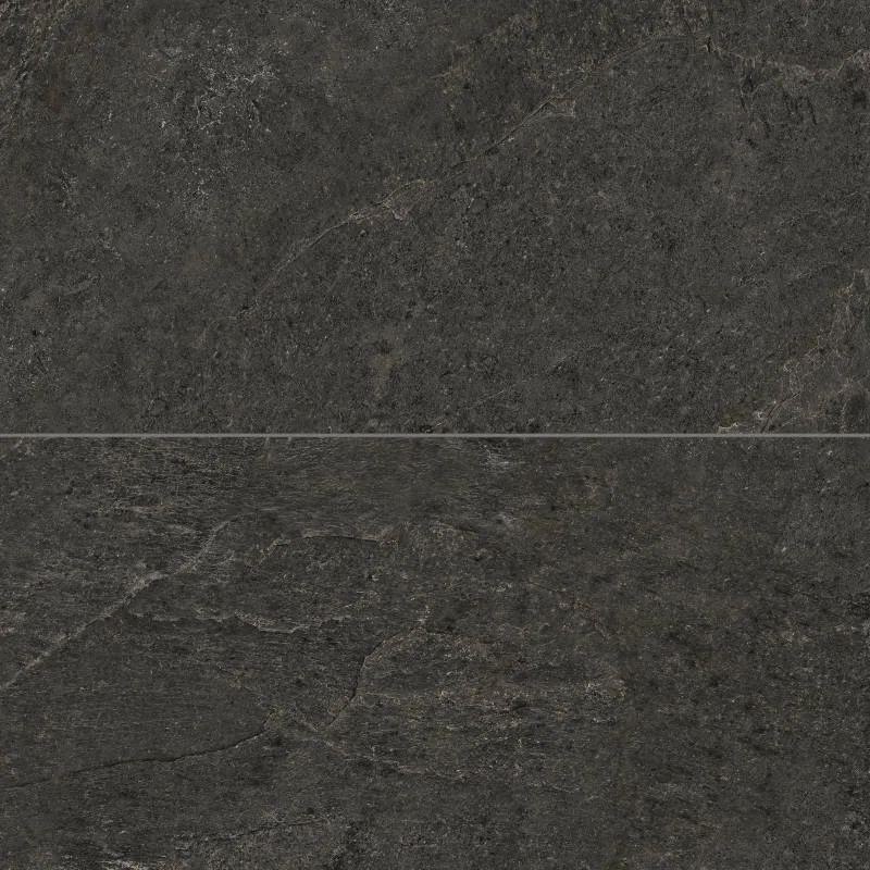 Slate porcelain tile in matte finish, available in sizes 24x48, 12x24, and 3x24 inches, perfect for floors and walls.