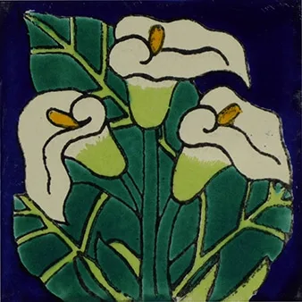 L08A - Sleeping Lillies Talavera Tile