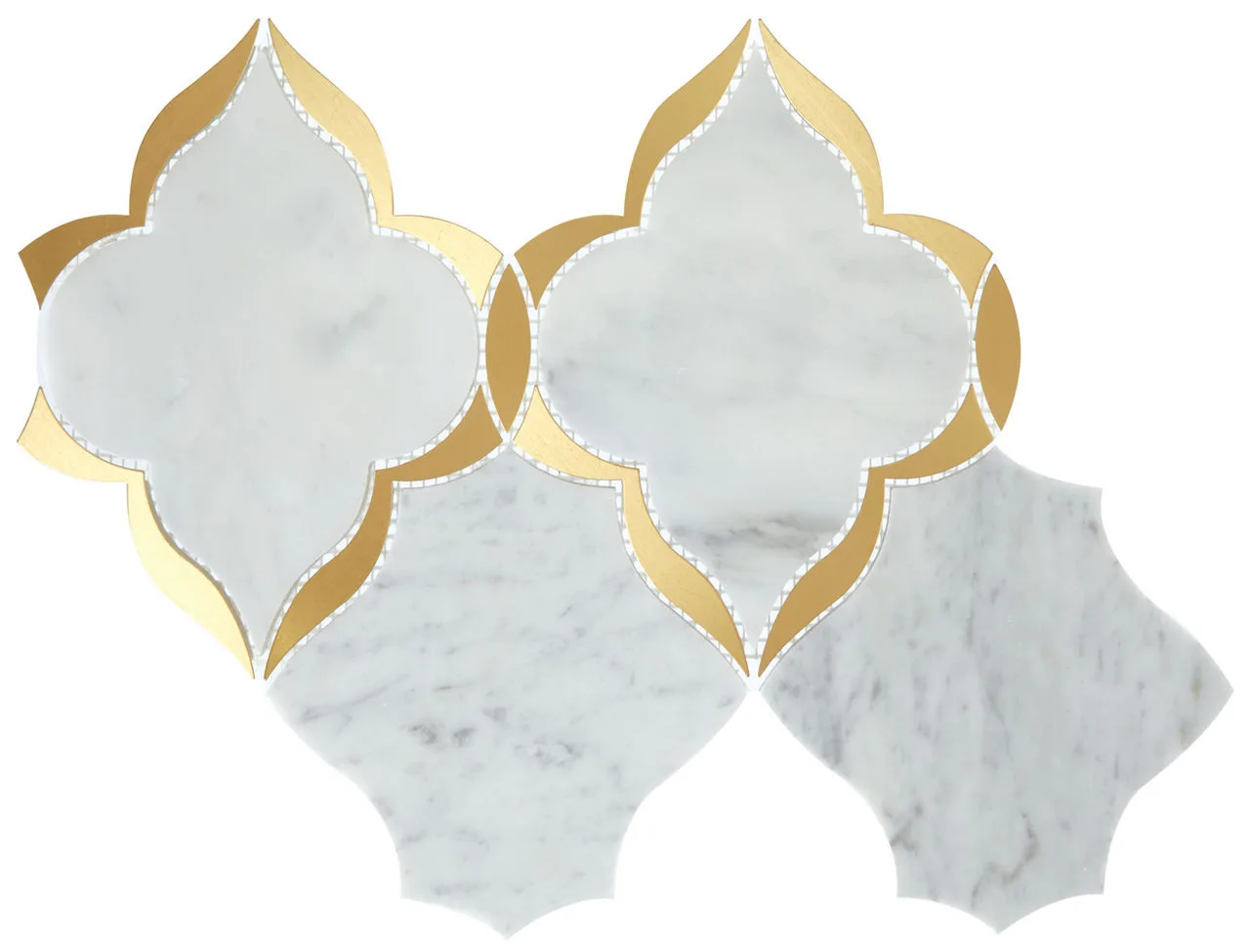 Daltile Lavaliere Carrara White/ Brass