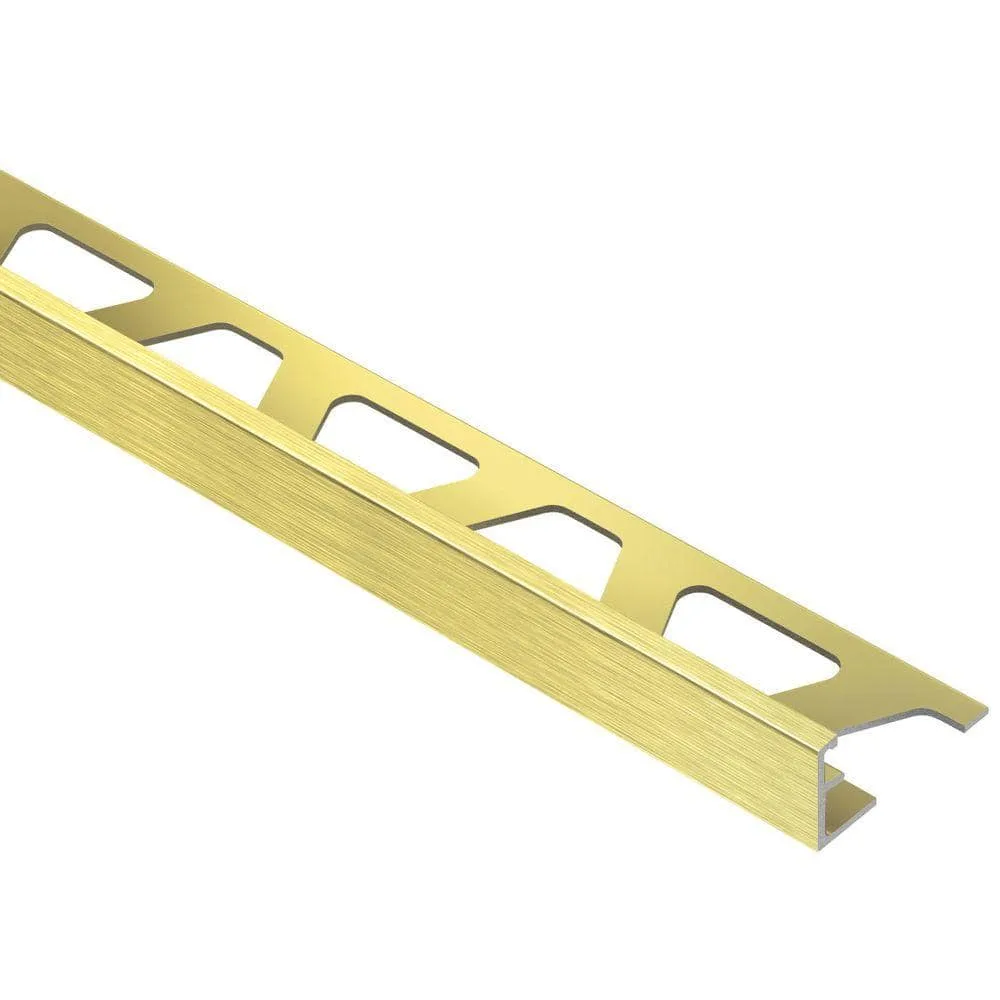 Schluter Schiene 3/8" Brushed Graphite transition molding in a modern interior setting