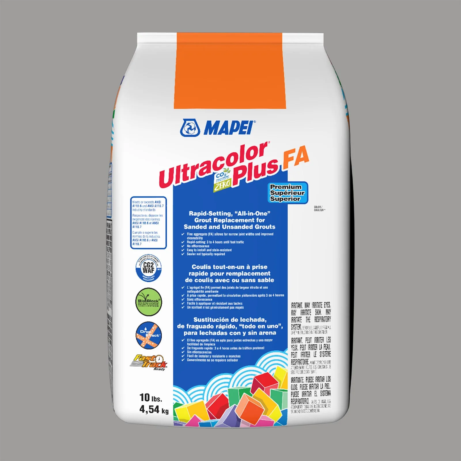 Mapei Ultracolor Plus FA Timberwolf Grout 10 lb - Timberwolf color, all-in-one grout for versatile tile applications
