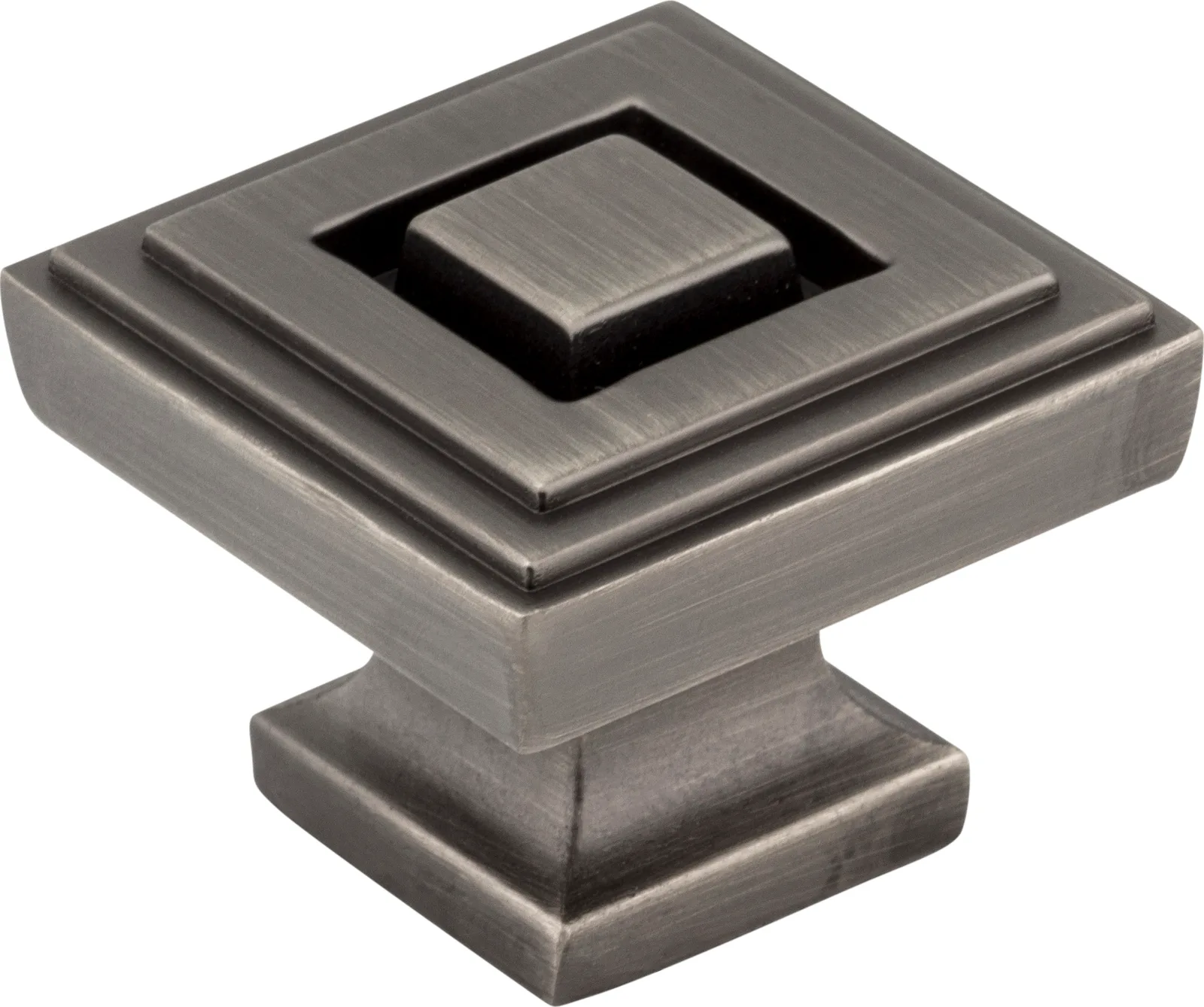 Delmar Large Cabinet Knob L in Gun Metal finish, decorative hardware for cabinets, size 1-1/4 inch