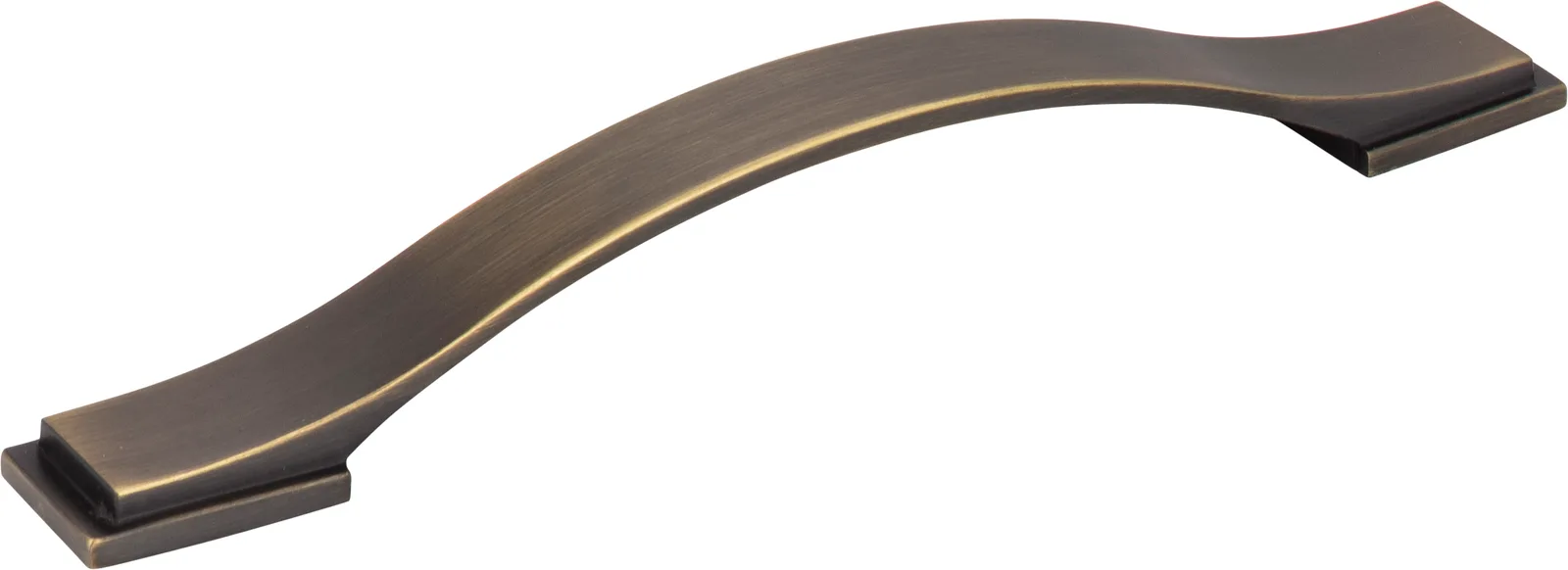 Mirada Cabinet Pull 160 in Oil Rubbed Bronze finish, decorative hardware for cabinets, overall length 8-1/16 inches, center to center 160 mm