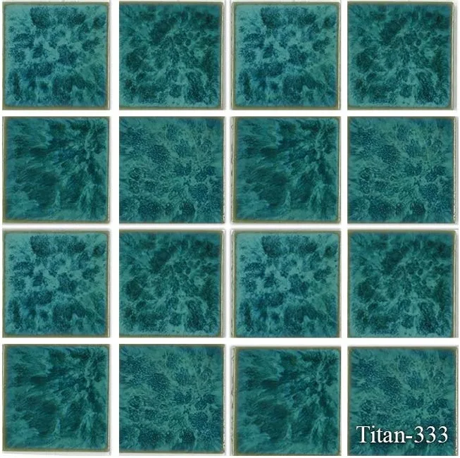 Titan Series Pool Tile in Opal, Aqua Marine, Sapphire colors, ceramic material, available in sizes 3x3, 6 Akron, 6x6