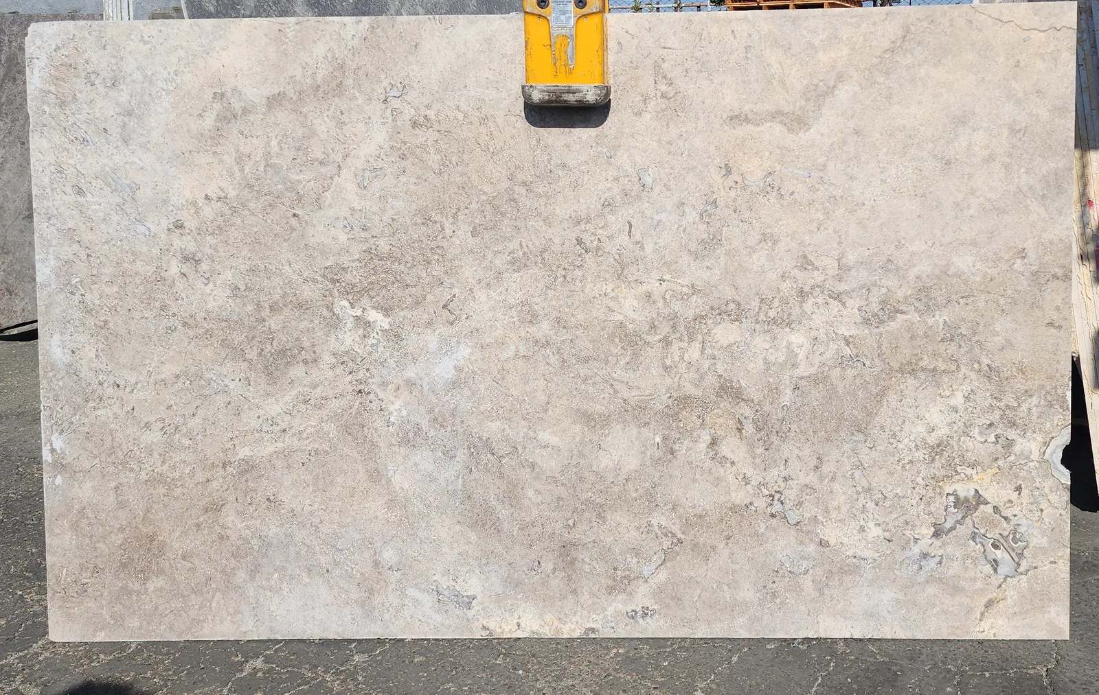 Silver Turkish Slab travertine countertop with cross cut finish, filled & honed, 3/4" thickness