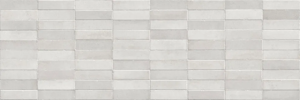 Daster 3D LFT porcelain tile in white, nut, and cream colors, matte finish, size 16x48 inches, thickness 11mm