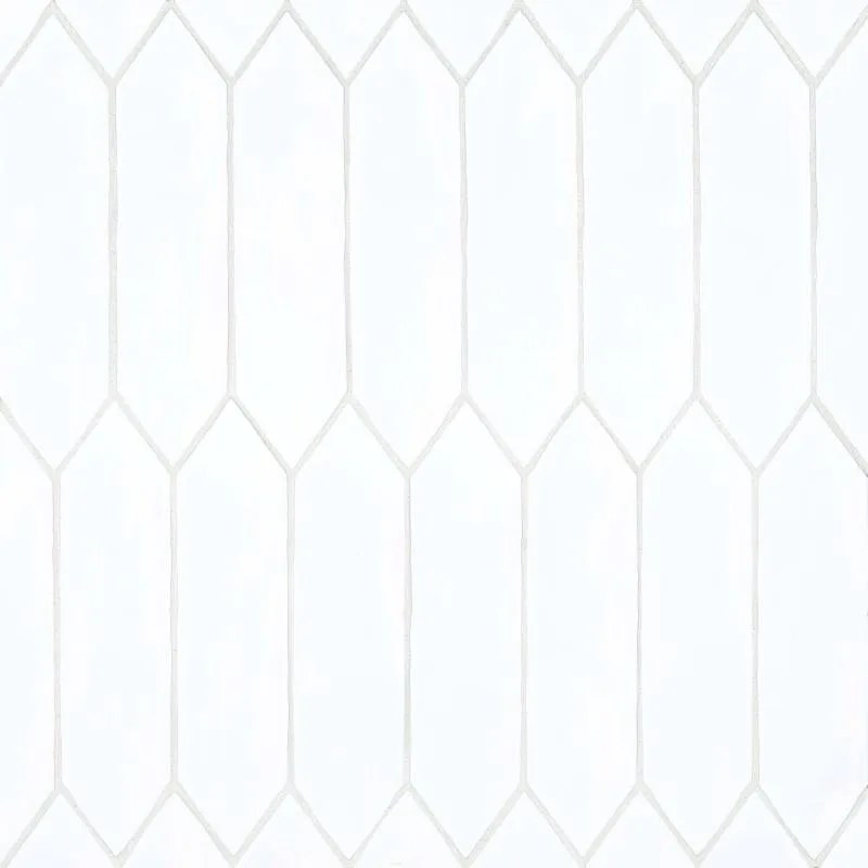 Reine White Ceramic Backsplash Tile 0.5x8 and 3x12 in gloss and matte finishes