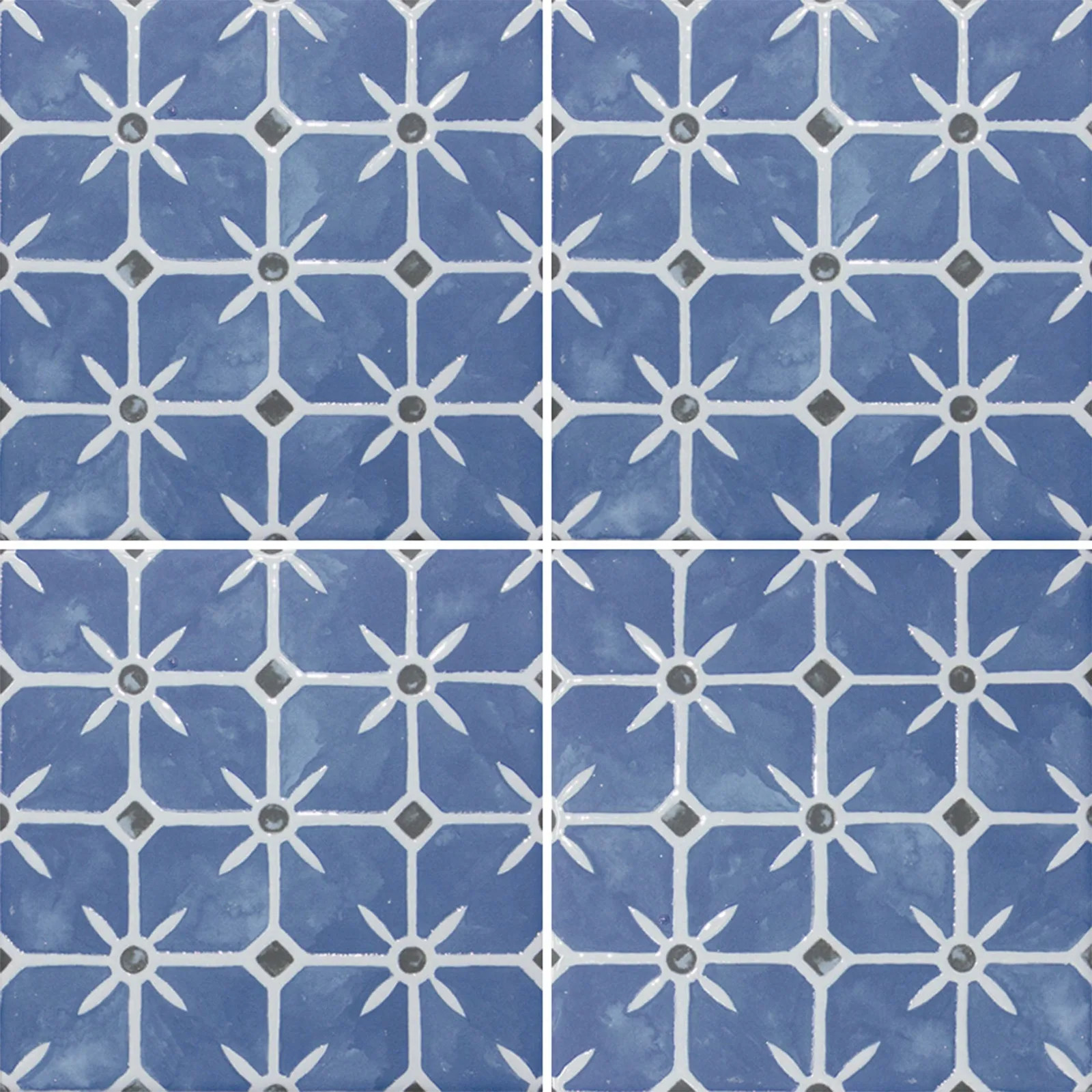 Caliope porcelain tile in Marine, Sand, and Turquoise colors, 6x6 size, matte finish, 8.5mm thickness