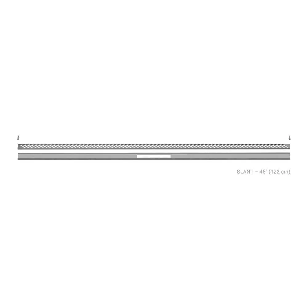 Schluter Kerdi-Line-Vario Stone Grey 48 in. Slant Grate and Channel Floor Installation Kit