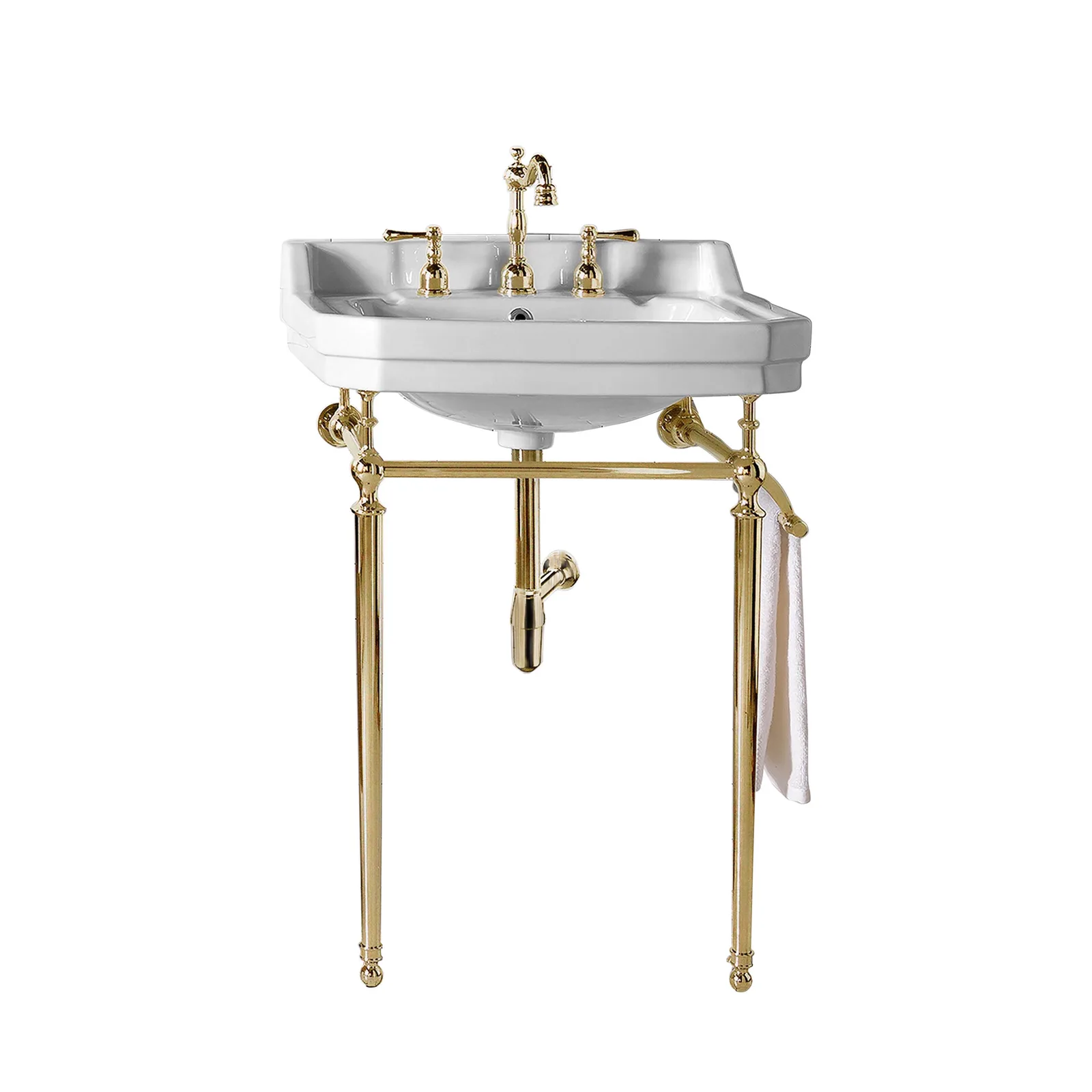 Wellington 23.8" Console Vanity in Matte Black finish with stainless steel material and porcelain sink