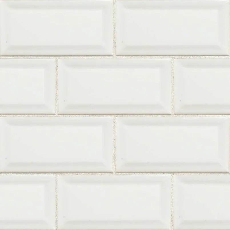 White Glossy 3x6 Beveled