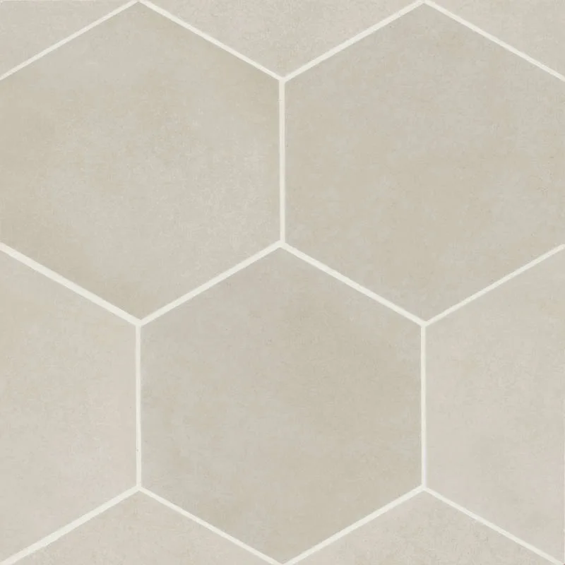Kumo Grey Mosaic Tile - 10x10 hexagon and 0.5x8 circle shapes in matte finish, ceramic and porcelain material