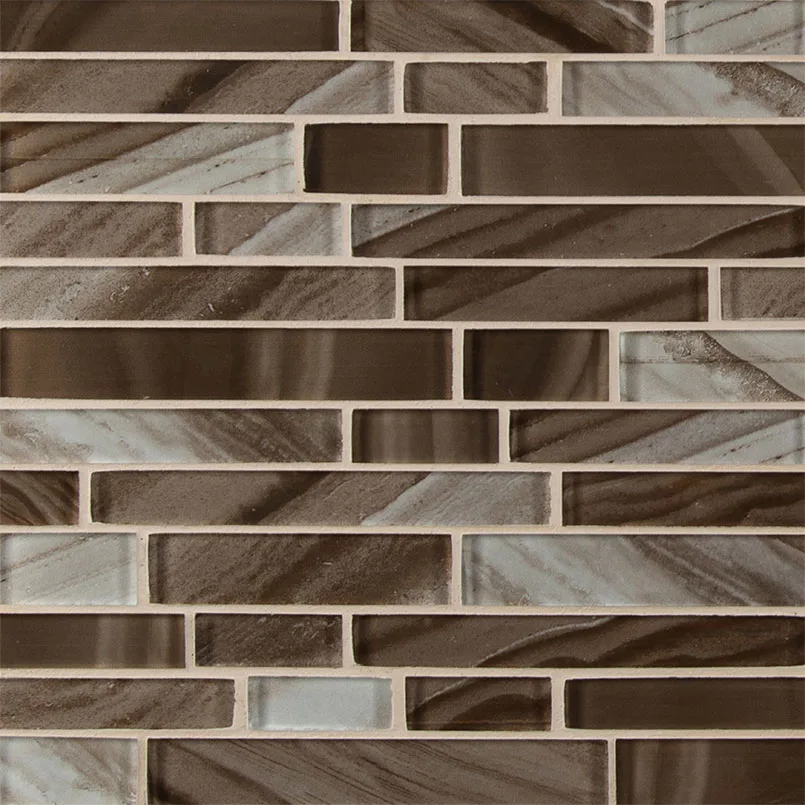Coco Swirl Interlocking mosaic tile in a blend of warm tones, 0.31 inch thickness, made from durable materials