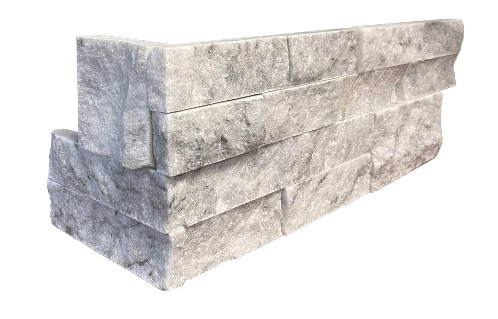 Carrara White Splitface Natural Stone Ledger Panel