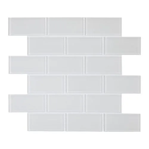 Bright White Mosaic Tile 3x6 loose and 12x12 glass finish from UT Contempo collection