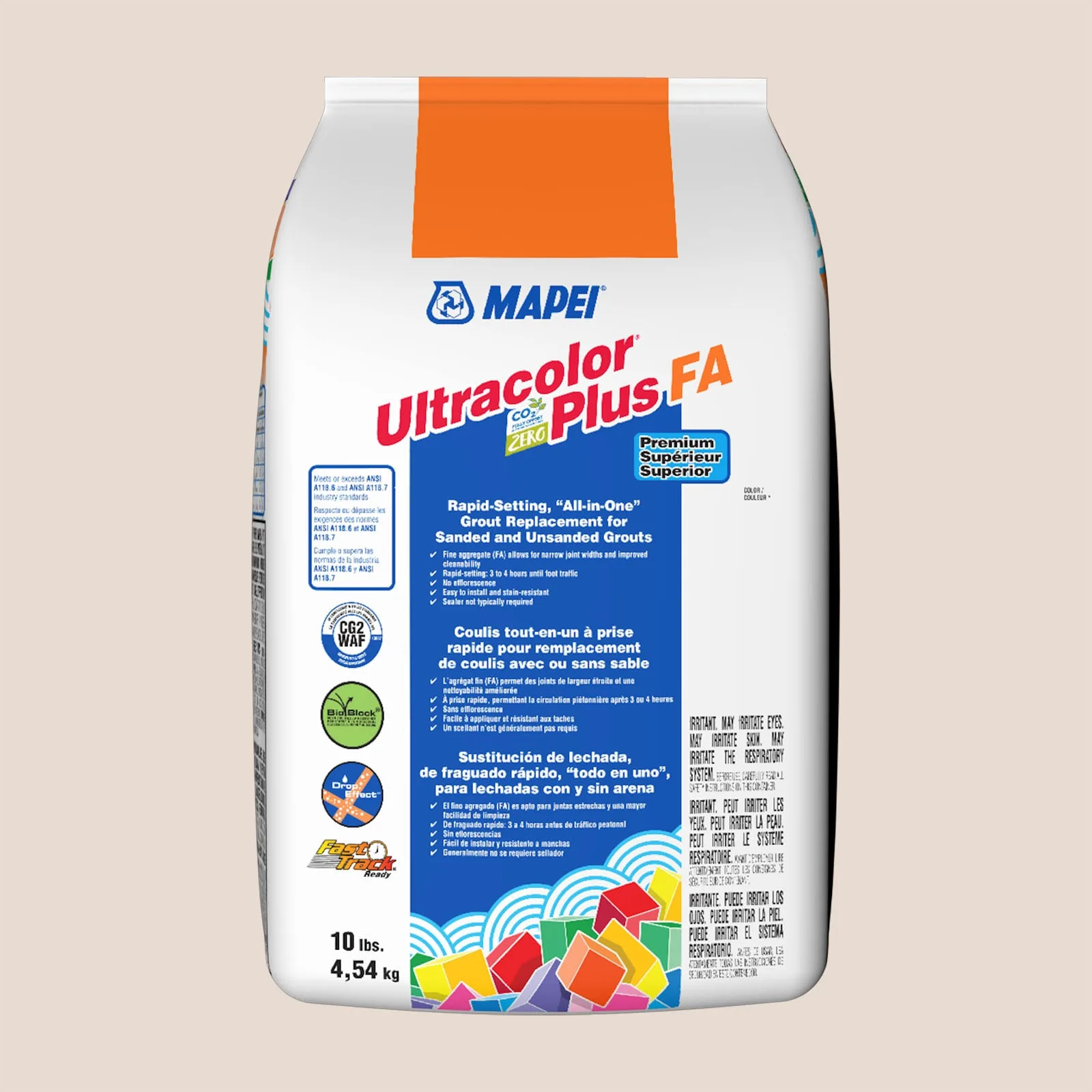 Mapei Ultracolor Plus FA Honey Butter #5222 All-in-one Grout 10-lb, warm honey butter color, high-performance grout material