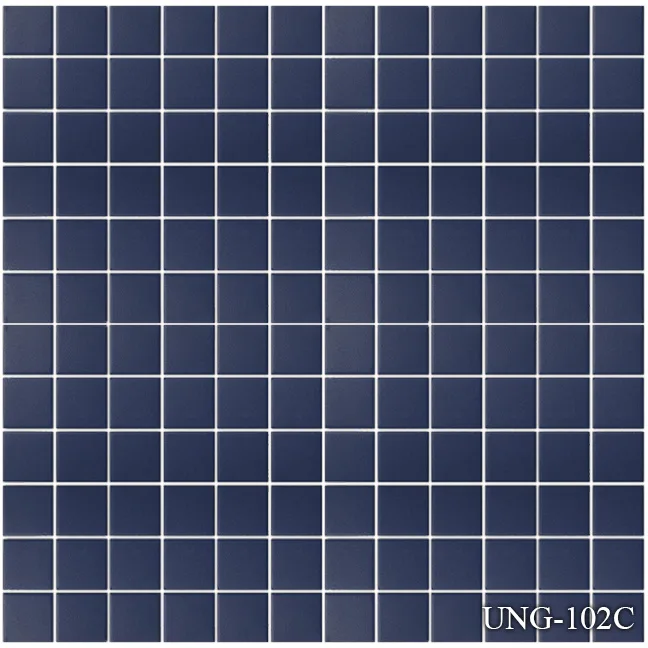 Unglazed Series Pool Tile in Blue and White, Ceramic, Size 1 & 2