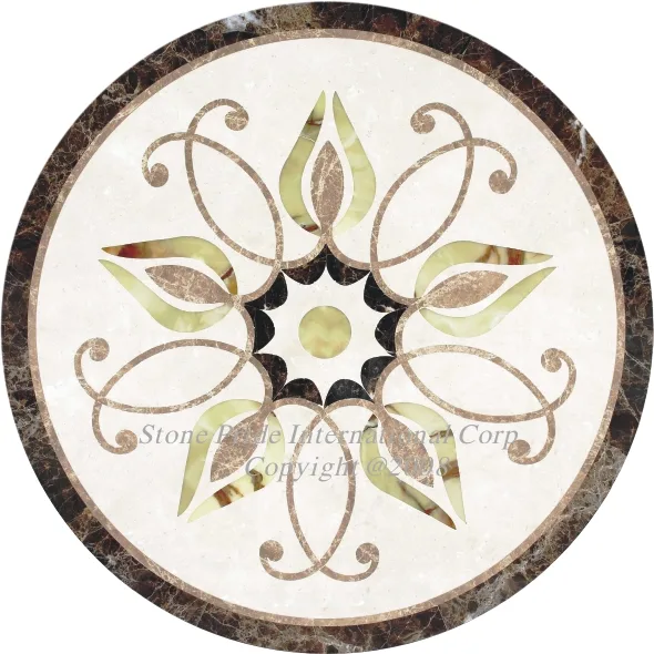 Dorothy marble medallion in elegant color finish, waterjet design, made from premium marble