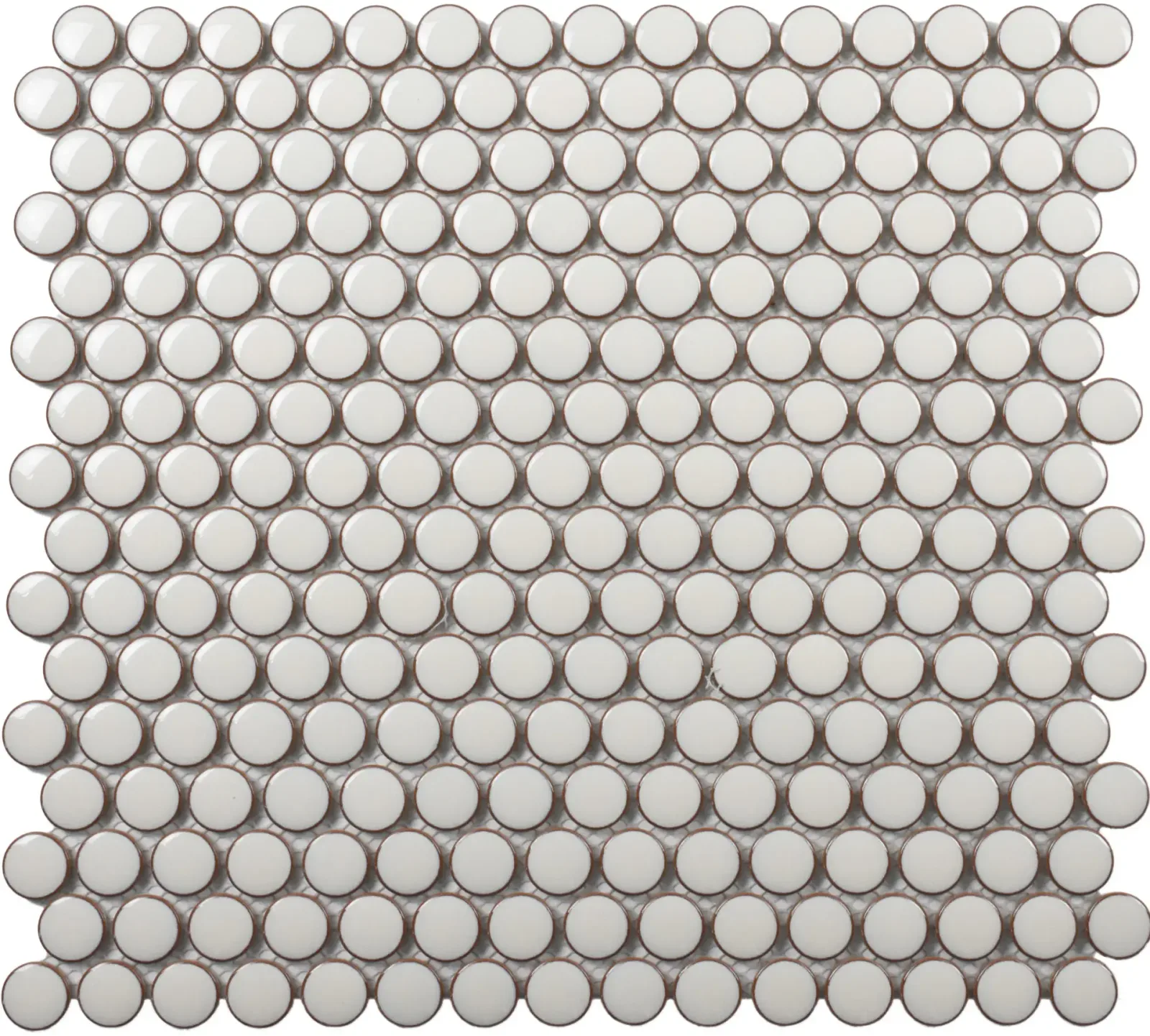 Bright Pearl White Penny Round
