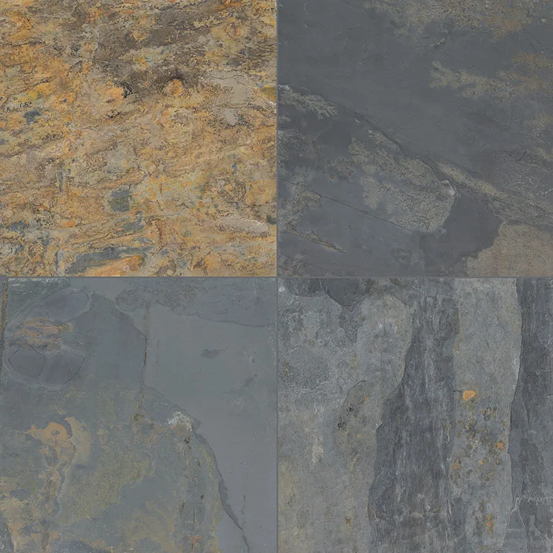 Rustic Gold natural stone tile in multicolor finish, sizes 12x24, 16x16, 6x18, made from high-quality MSI Surfaces material