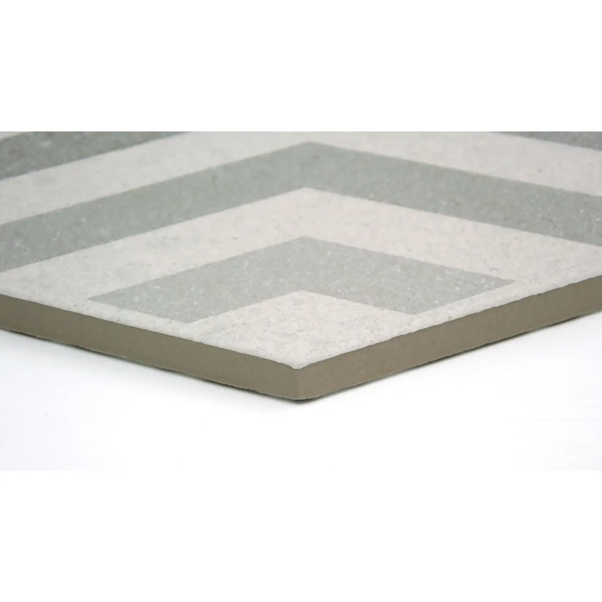 Bauhaus porcelain tile in Arrow color, 9x10 size, matte finish, hexagon shape, suitable for various applications
