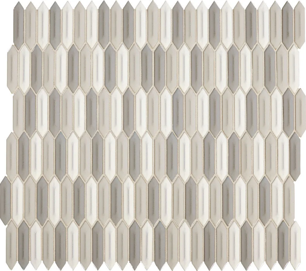 Daltile Revalia Remix Peaceful Blend 1X4, Glossy, Picket Mosaic Tile