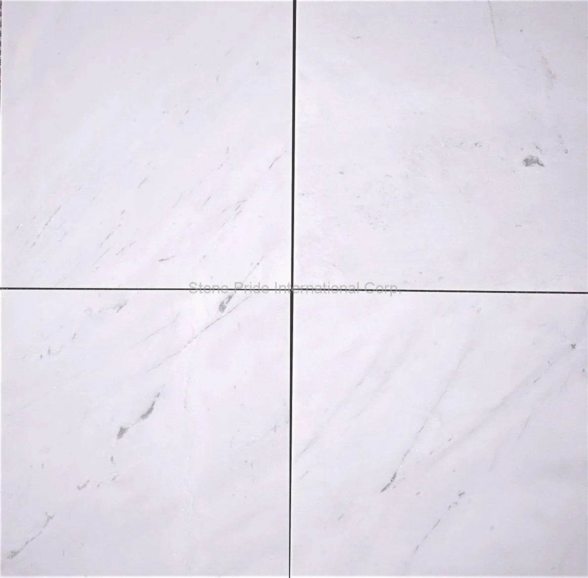 Contempo Calacatta Marble Tile in honed and polished finishes, natural stone, elegant white with gray veining