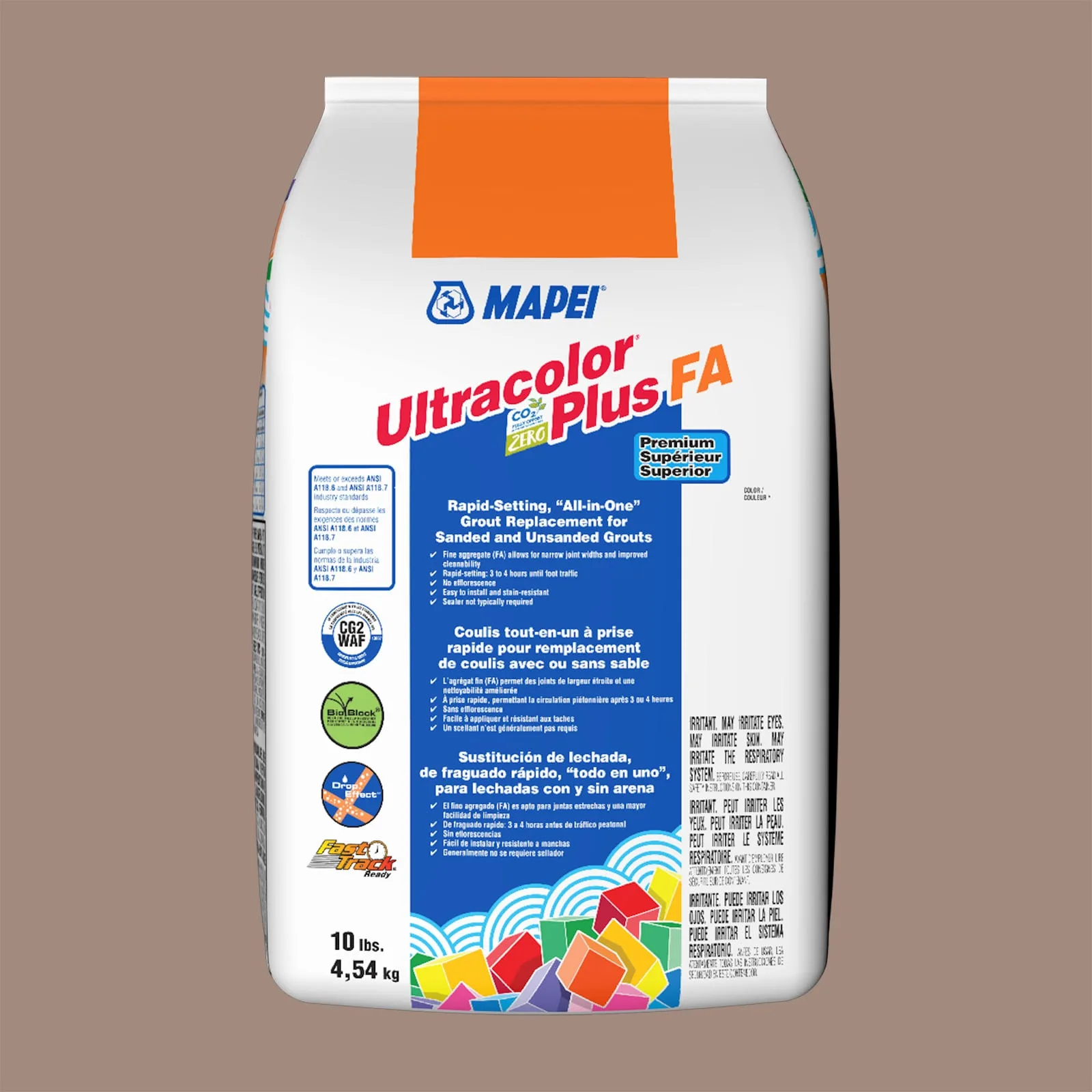 Mapei Ultracolor Plus FA Sandstorm #5225 All-in-one Grout 10-lb, light sandy color, premium grout material