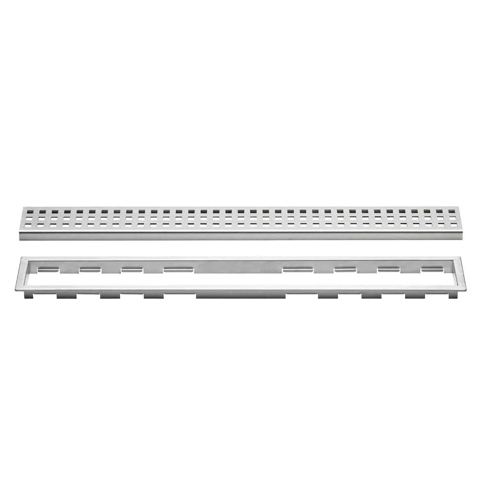 Schluter Kerdi-Line Brushed Stainless Steel Grate Assembly 19-11/16 in. with 3/4 in. Frame KL1B19EB50
