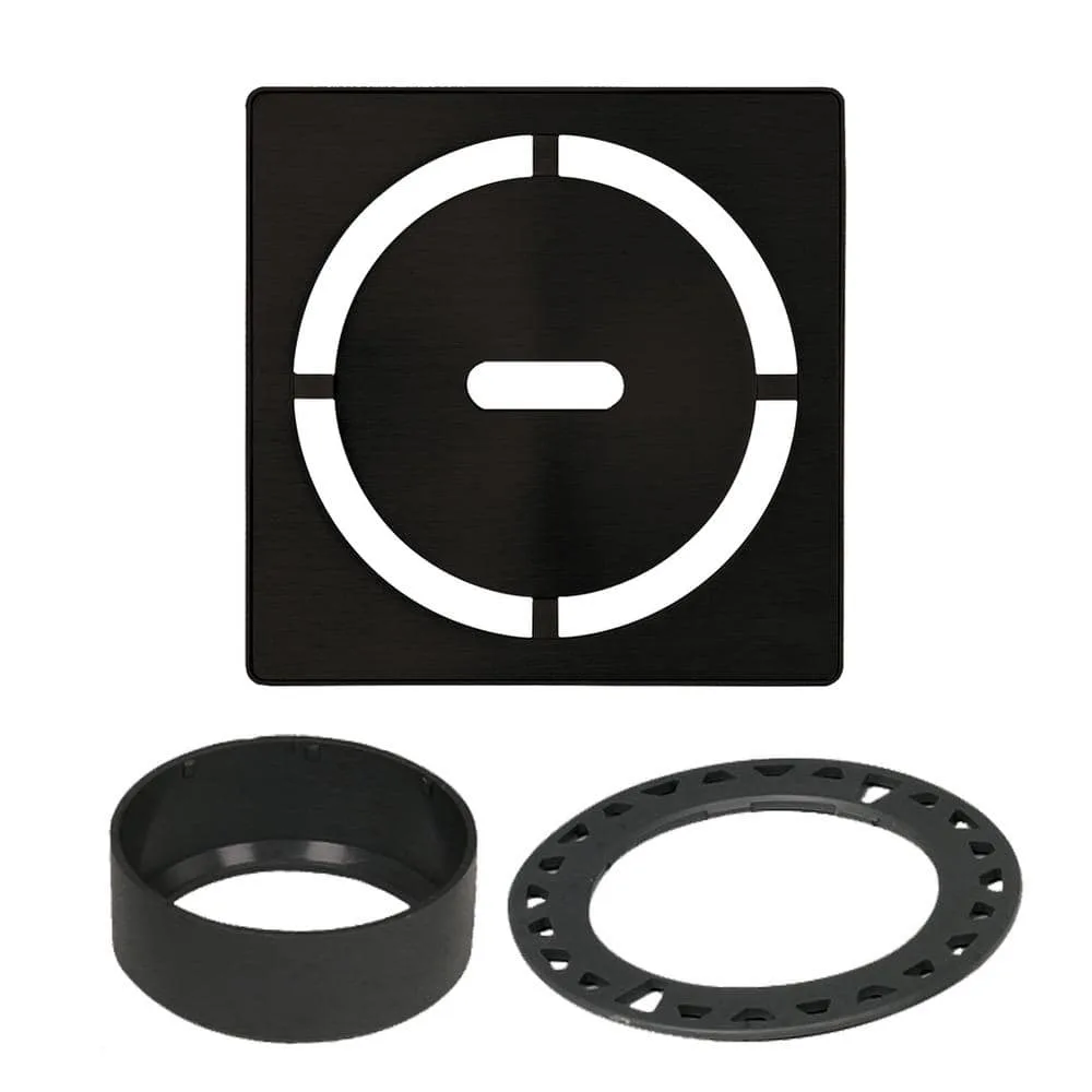 Schluter Kerdi-Drain 4 in. Matte Black Pure Drain Grate, textured finish, modern shower accessory