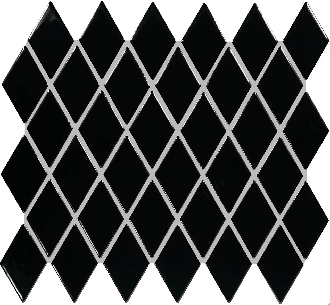 Daltile Color Wheel Retro Black 2X3, Glossy, Harlequin Mosaic Tile