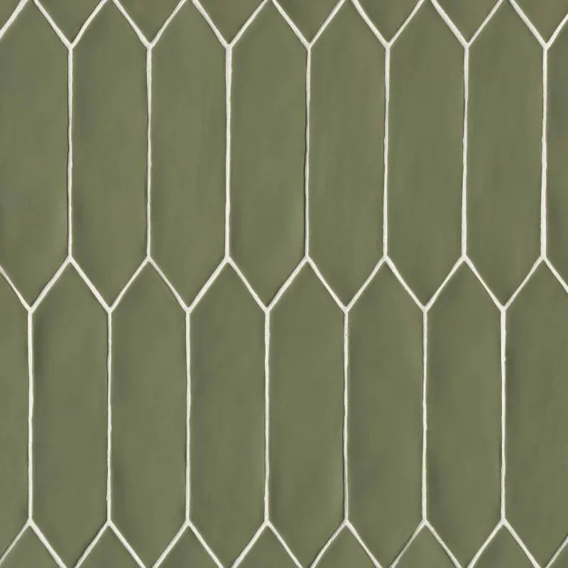 Castle Moss Green ceramic tile 3x12 matte finish from Reine collection by Bedrosians