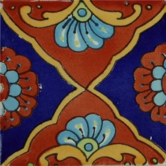 L63 - Tapalpa Cafe Talavera Tile in glazed finish, 4x4 and 6x6 ceramic sizes, warm cafe color