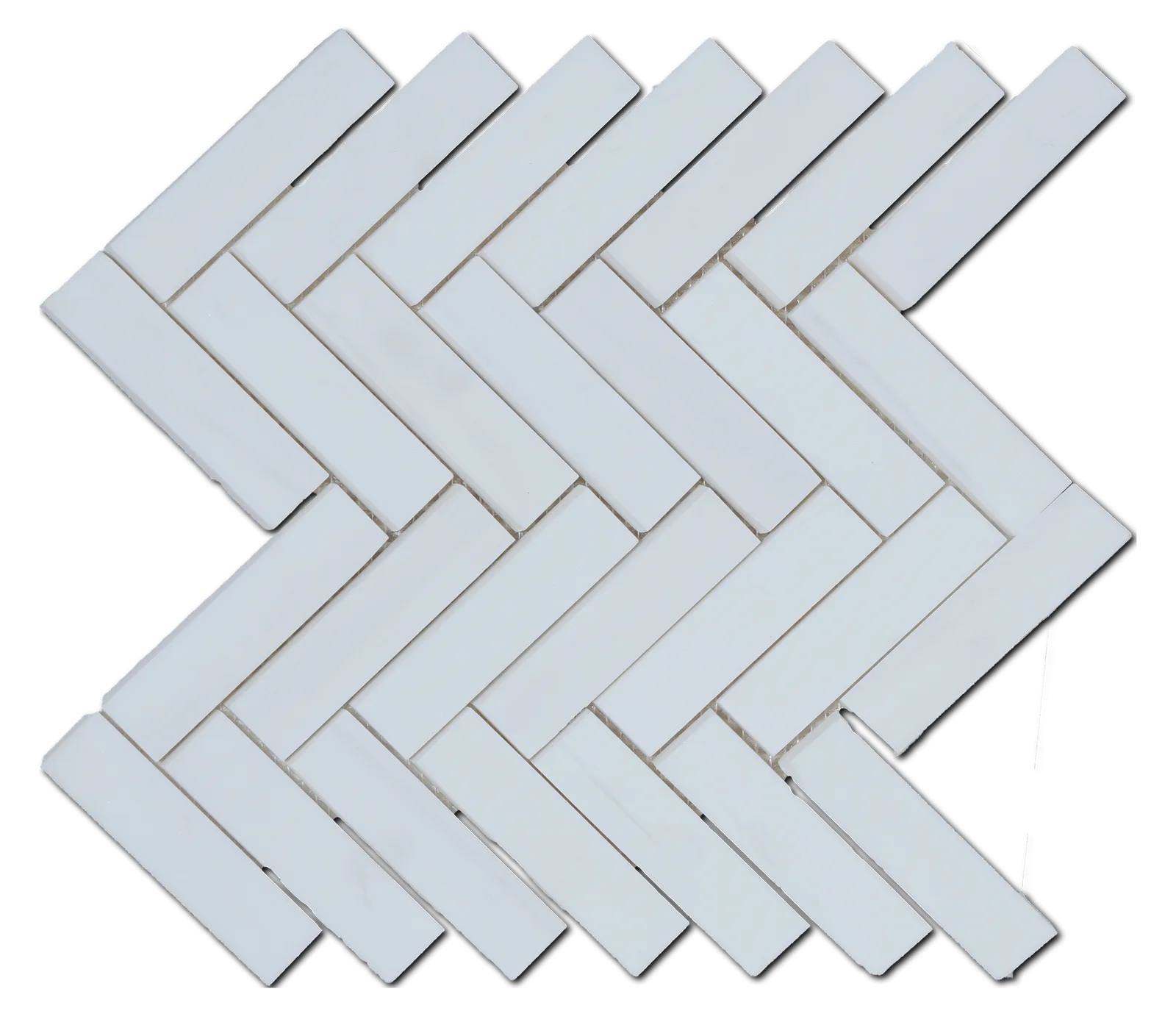 White Dolomite Herringbone Mosaic