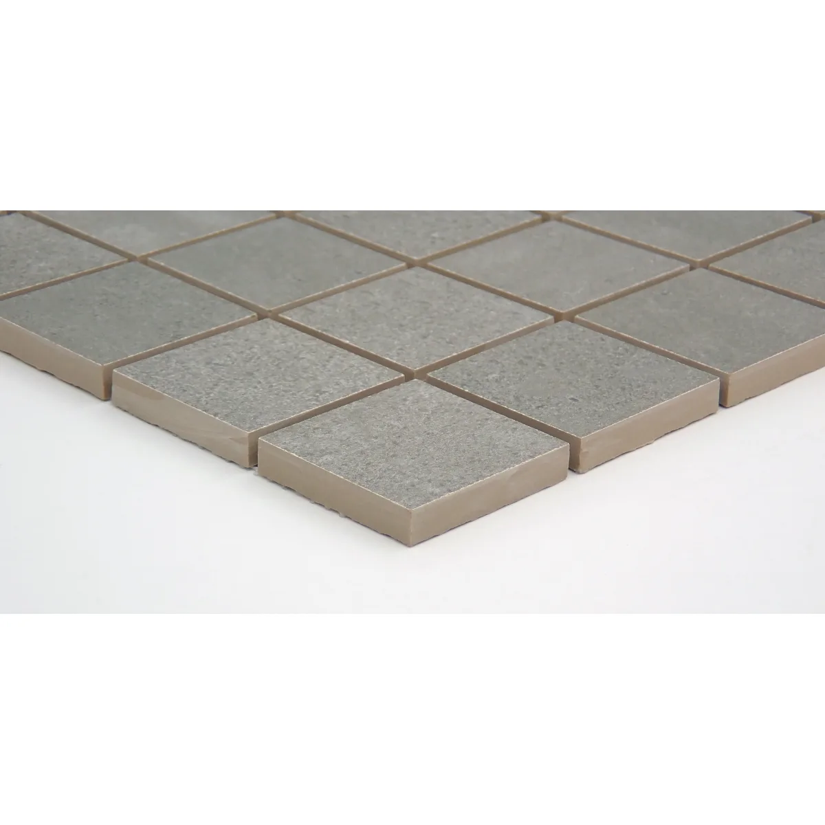 Porto II Matte/Satin Mosaic Tile in Ivory, Fawn, Charcoal, and White, 12x12, Porcelain