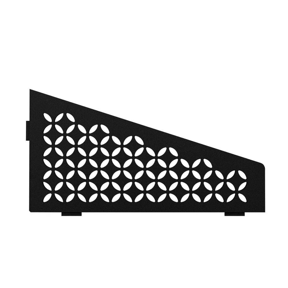 Schluter Shelf-E Matte Black Coated Aluminum Floral Quadrilateral Corner Shelf SES3D5MGS