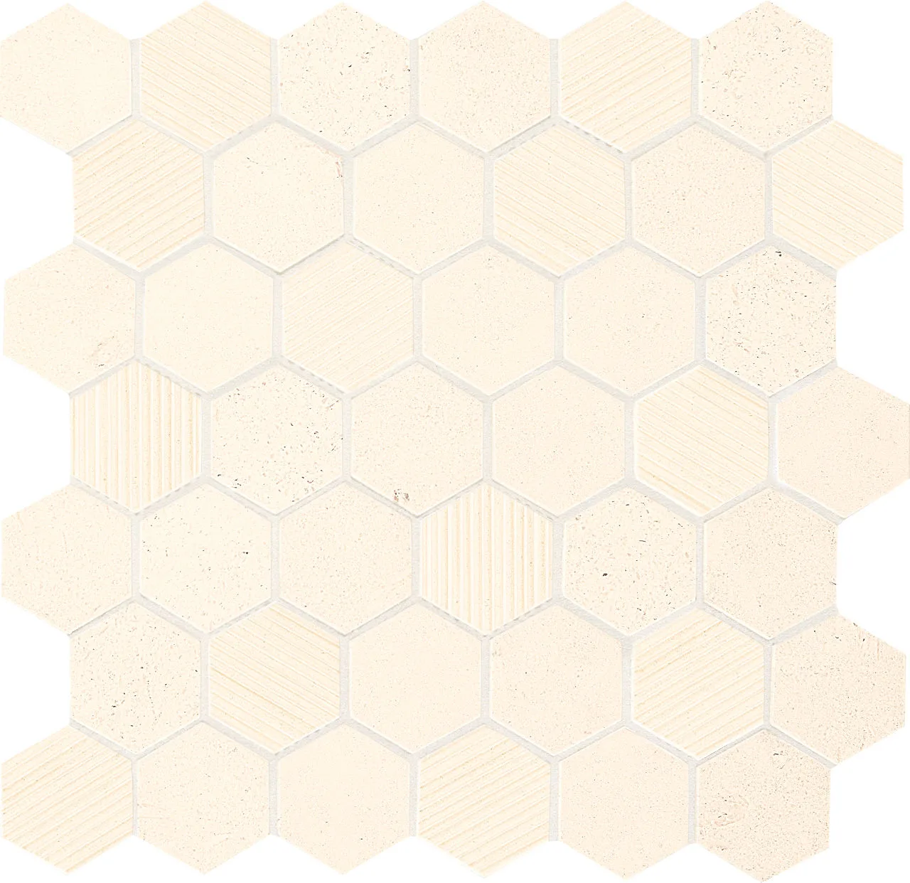 Daltile Limestone Blavet Blanc 2", Mix, Hexagon Natural Stone Tile