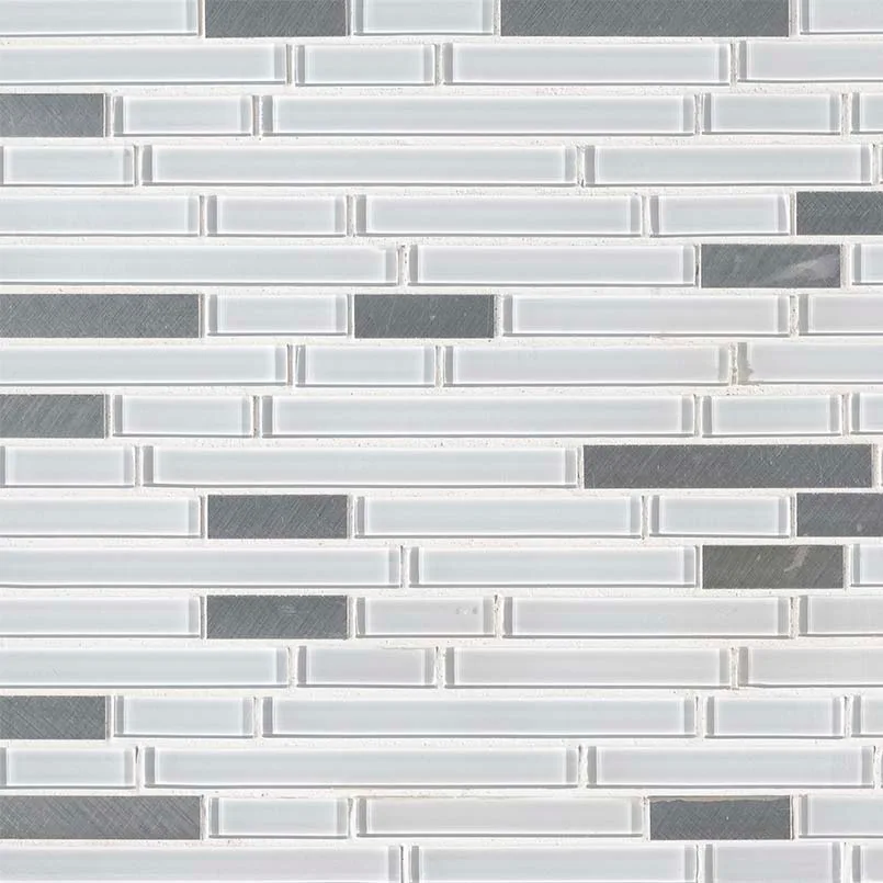 Lucid Sky Interlocking Mosaic Tile in soothing blue and grey tones, 4.1mm thickness, made from high-quality materials.