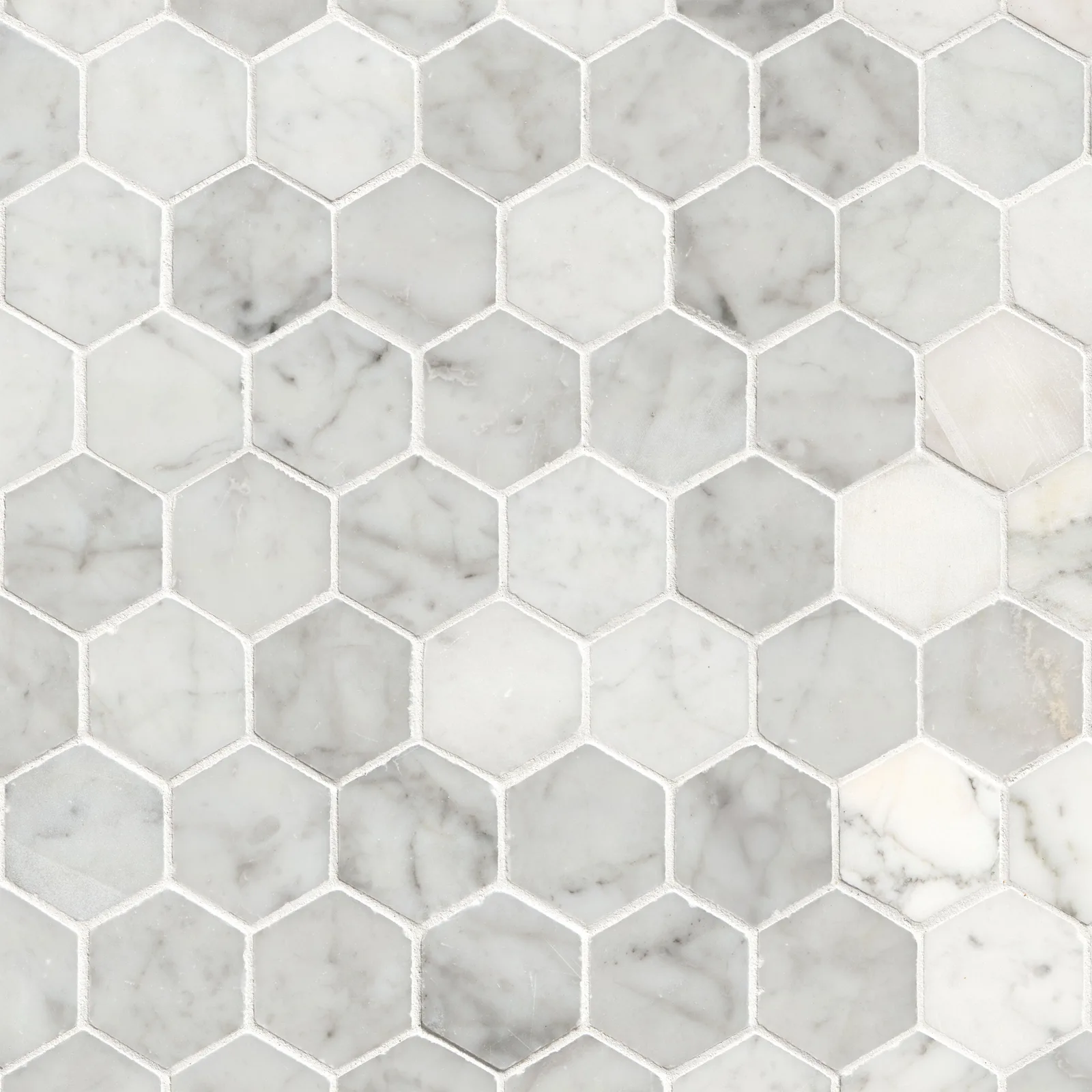 Carrara White 2 Hexagon Mosaic