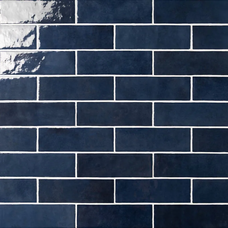 Blue Cloe Ceramic Tile 5x5 and 0.5x8 Gloss Finish for Backsplash and Shower Walls